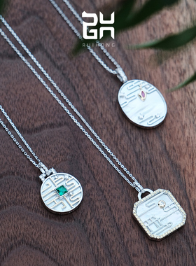 瑞红纯银镀金贝母女项链