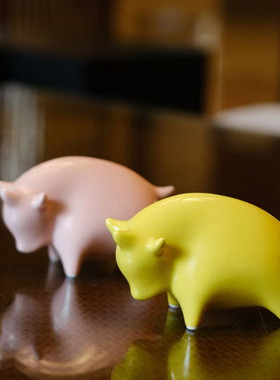 金牛银彩色生肖招财萌宠原创摆件