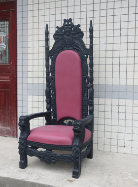 欧式风手工雕花婚庆摄影落地龙椅