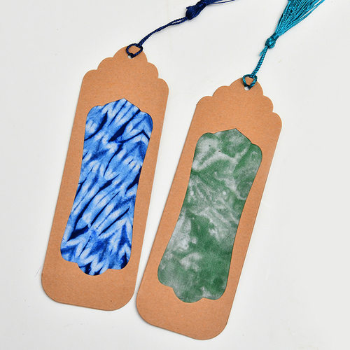 牛皮纸扎染空白diy书签套材料包布艺镂空学生手工扎染布文创国风 - 图0