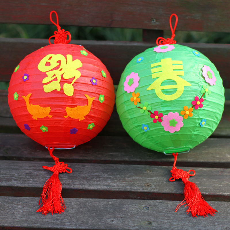 幼儿园福春挂饰儿童手工DIY制作灯笼材料包 节日创意益智玩具 - 图1