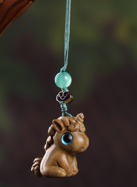 绿檀木称心如意手机链手