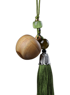 绿檀木苹果香囊吊坠挂饰