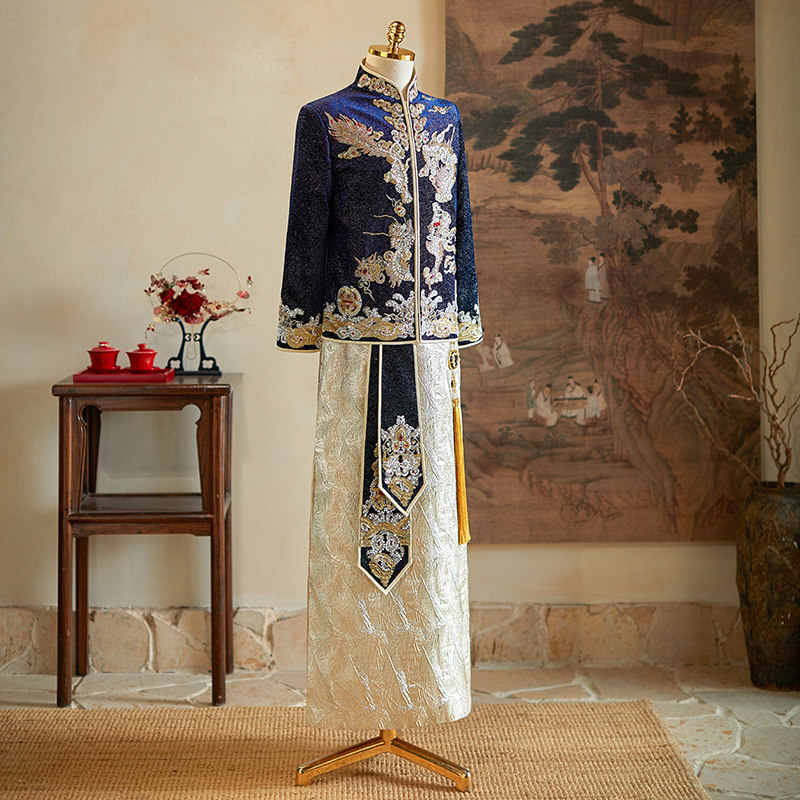 秀禾服男士新郎装2025新款中式结婚敬酒服汉服接亲服男款婚服唐装,淘宝优惠券,粉丝福利购,淘宝优惠卷