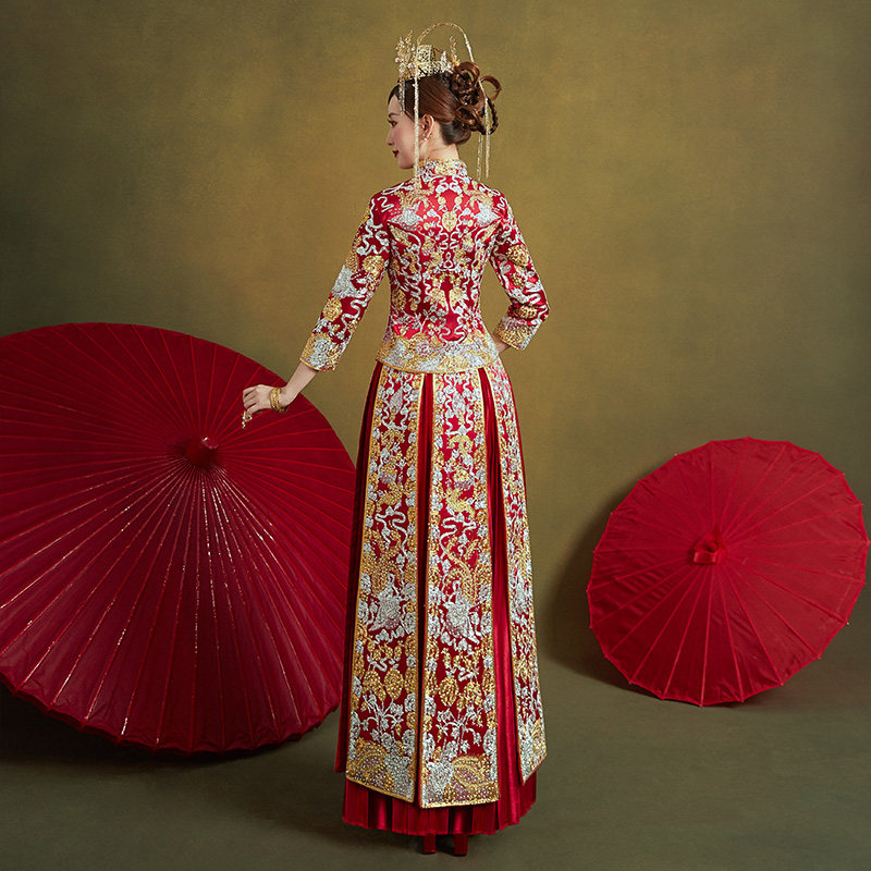 秀禾服新娘2020夏季新款结婚婚纱 依鸾旗袍