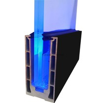 Balcony Drain-fit LED lamp with aluminum alloy U-type bottom slot No frame glass guard Stair Armrest Railrail Track