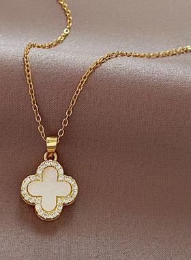 四叶草项链女轻奢小众设计感锁骨链2025新款爆款高级感颈链配饰品