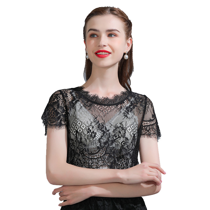 半截蕾丝夏薄款内搭短款2023小衫 悦吻蕾丝衫/雪纺衫