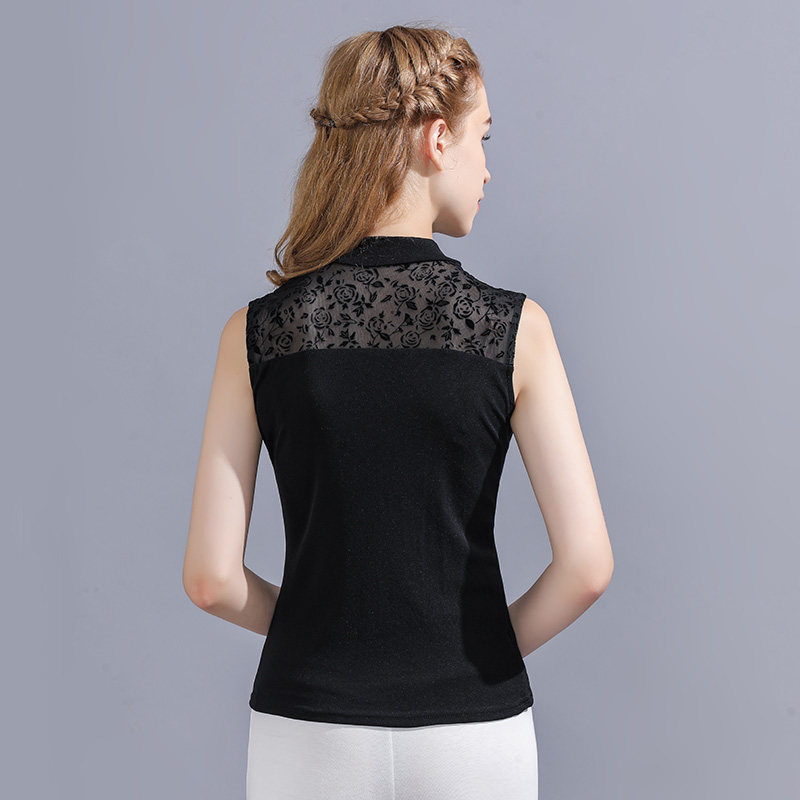 蕾丝半高领秋冬季修身高端无袖内搭 悦吻背心吊带