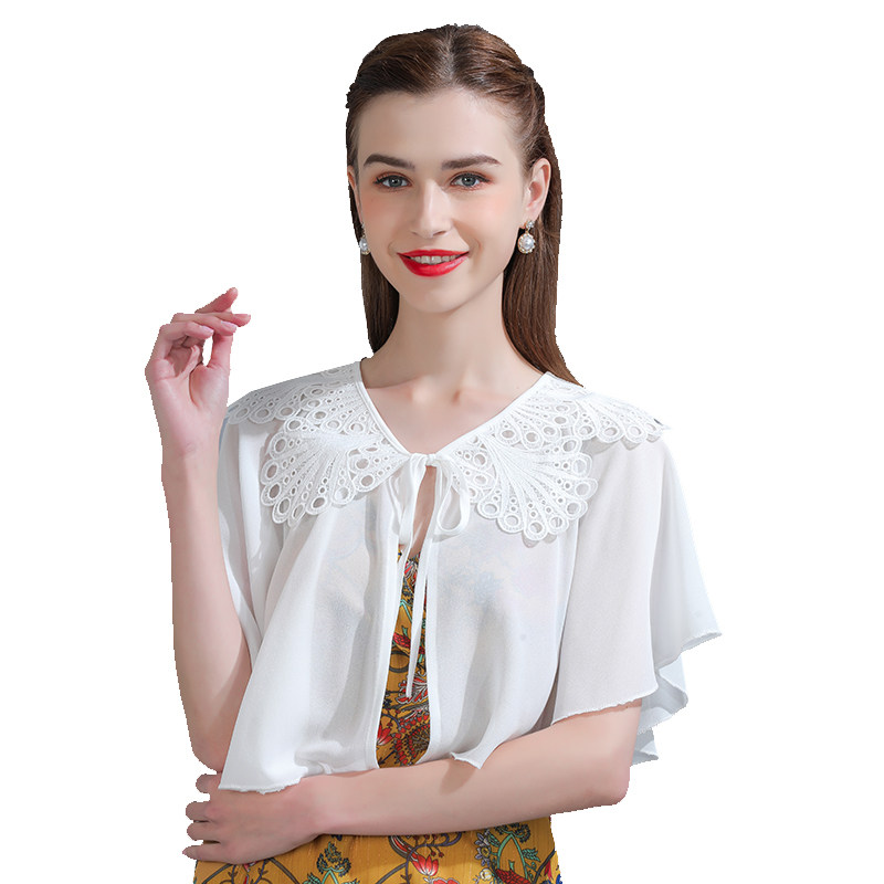 雪纺斗篷夏季配裙子2023新款小披肩 悦吻短外套