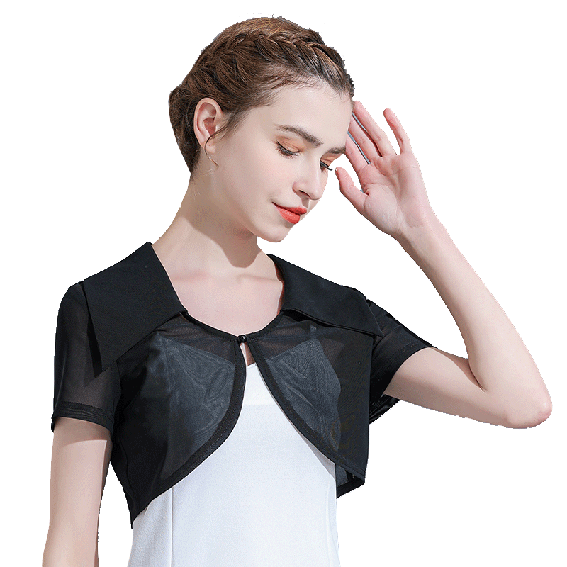 网纱小坎肩女短款薄短外套百搭裙子 悦吻短外套