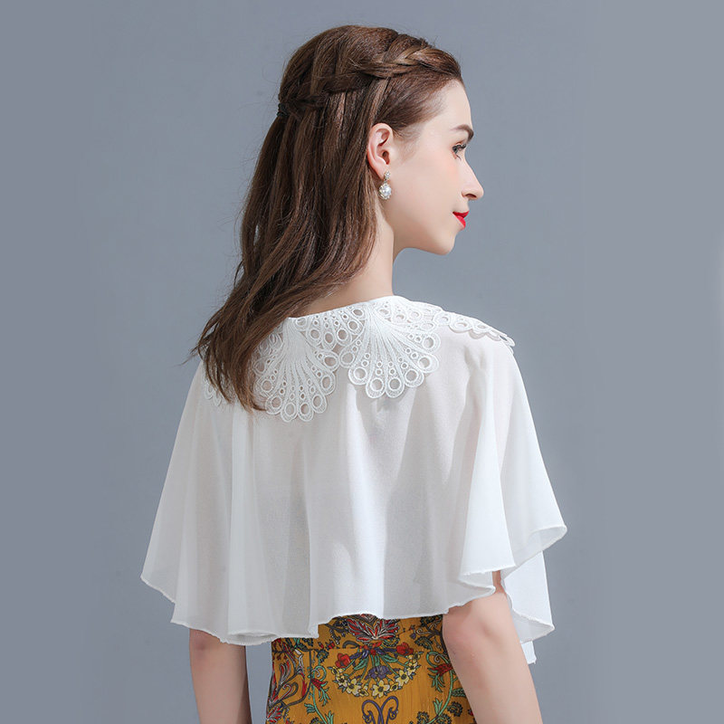 雪纺斗篷夏季配裙子2023新款小披肩 悦吻短外套