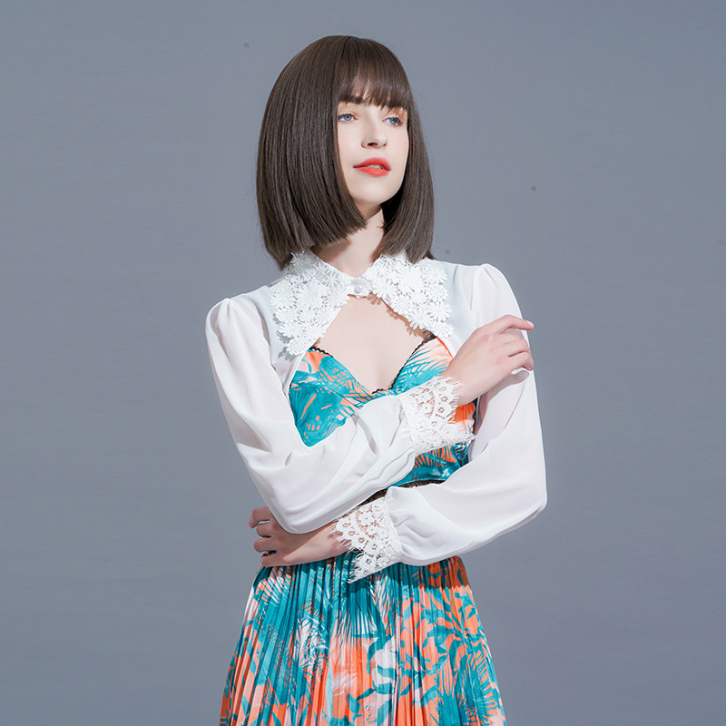 灯笼袖小披肩女夏百搭短款小坎肩 悦吻短外套