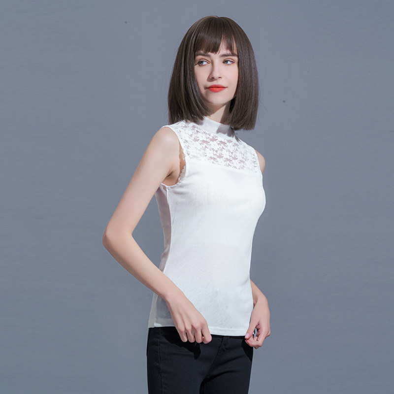 蕾丝半高领秋冬季修身高端无袖内搭 悦吻背心吊带