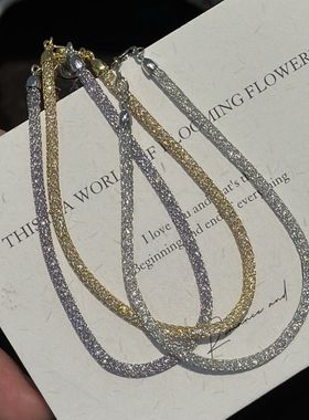 法国cherry kittys925银波光粼粼闪光钱袋子手链女小众轻奢时髦