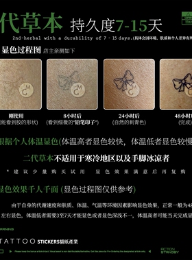 腿环蝴蝶结腿部后腰草本纹身贴女