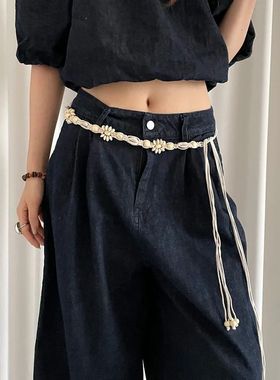 Bohemian Style Flower Beads Waist Belt For Women High-End Ve