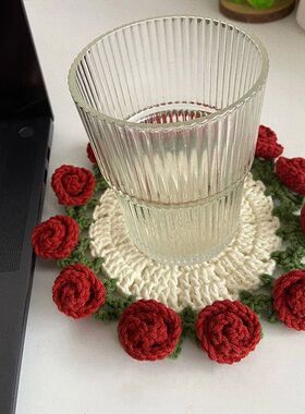 Crochet Flower Coaster Hand-knitted Lily Of The Valley Round