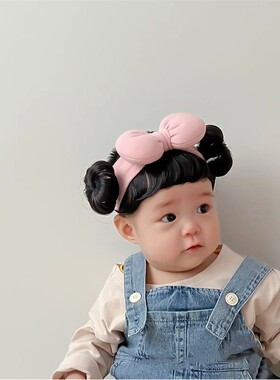 New Year Hair Accessories Cute Bow Baby Girl Wig Hat Hairpie