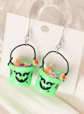 1Pair Halloween Women Drop Earrings 3D Resin Basket Stud Ear