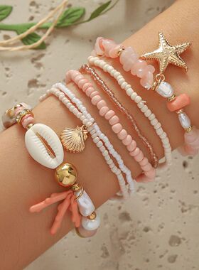 Bohemian Style Handmade Beaded Women's Bracelet, Rice Bead S
