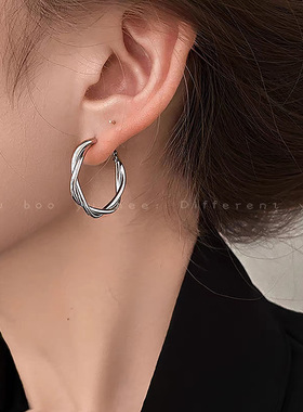 Large Hoop Earrings Women's Simple Plain Hoop High-grade Ear