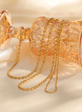 Women's Fashion Rugby Beads Chain Chokers Necklaces, Gold Co