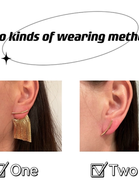Fashion Statement Earrings For Women Gold Color Tassel Long