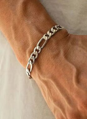 Adjust Figaro Bracelet Man Woman Style Gold Color Stainless