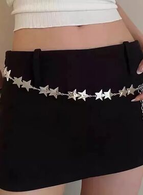 Fashion Star Waist Chains Womens Y2K Belt Adjustable Punk St