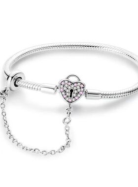 New 925 Sterling Silver Classic Exquisite Heart-shaped Safet