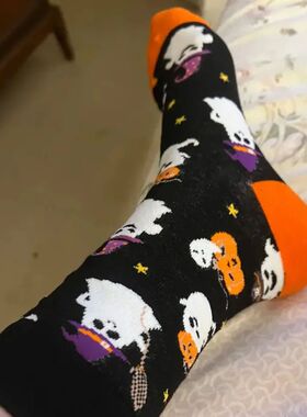 1 Pair of Personality Bat Mid Tube Men's Socks Skull Women's