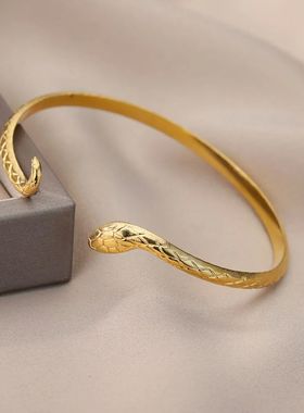 Vintage Snake Bangle Bracelet For Women Stainless Steel Snak