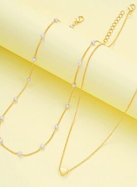 Fashion Imitation Pearl Heart Jewelry Set For Women Gold Sil