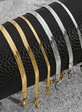 Hip Hop Stainless Steel Bracelet Gold Color Snake Chain Tita