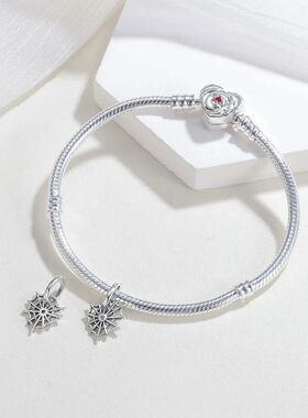 New 925 Sterling Silver Halloween Charm Spider Web Love Bead