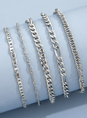 Metal Chain Anklet Set For Women Vintage Ankle Bracelets Fem