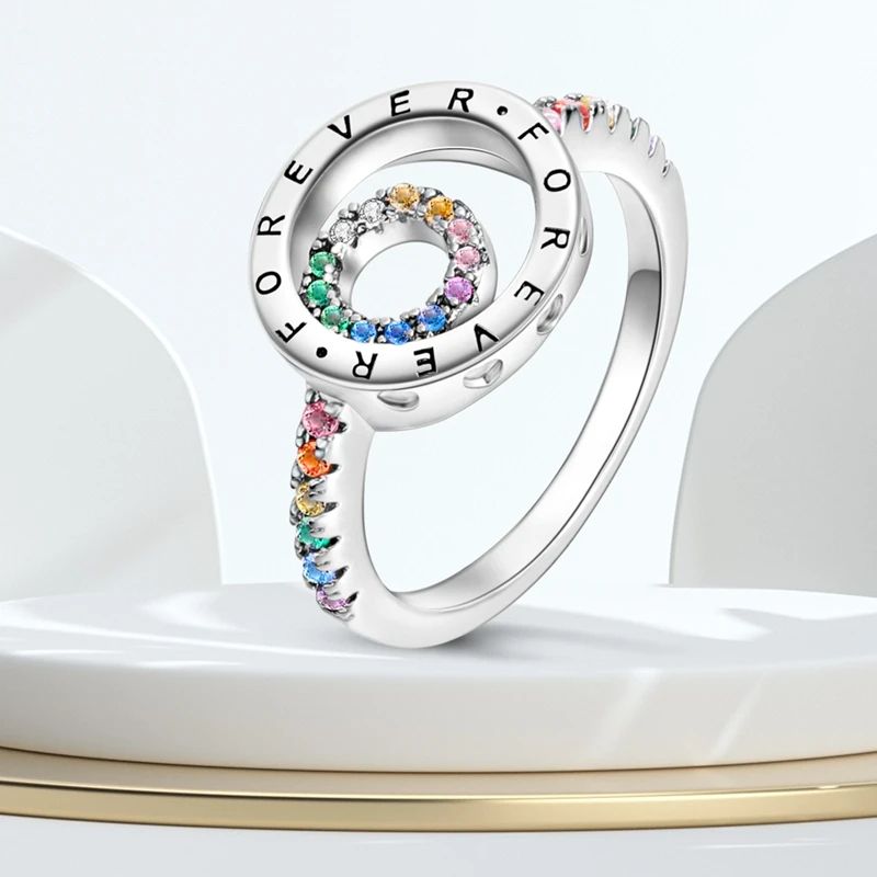 Sale Stackable infinite Heart Daisy Flower Ring F - 图2