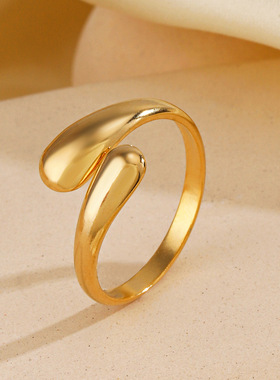 Stainless Steel Simple Style Geometric Opening Ring Female D