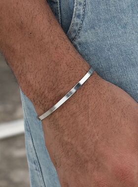 3mm Stainless Steel Cuban Chain Bracelet Men's Street Hip Ho