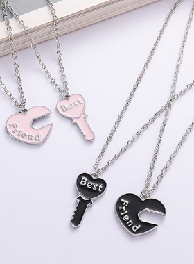 Best Friends Honey Love Couple Pendant Necklace 2 Pcs/ Set C