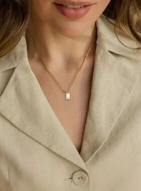 Fashion Initial Pendant Letters Necklace for Women Simple Go