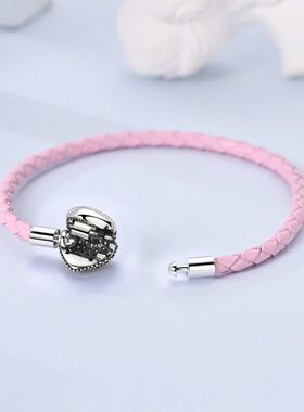 Original  Sterling Silver Bracelets 17-20CM Love Heart Flowe