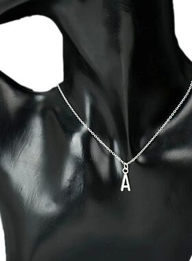 Silver Color Initial Letter Pendants Necklaces Simple Metal