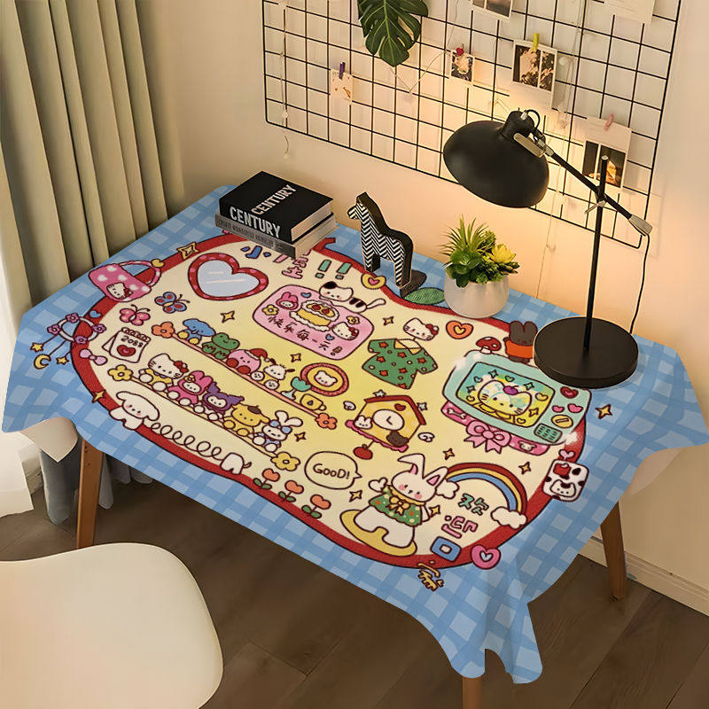 可爱卡通HelloKitty桌布少女心桌垫ins风高颜值房间化妆桌装饰布,淘宝优惠券,粉丝福利购,淘宝优惠卷