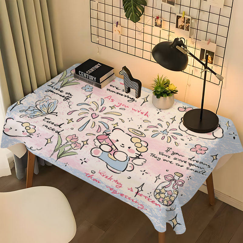 可爱卡通HelloKitty桌布少女心桌垫ins风高颜值房间化妆桌装饰布,淘宝优惠券,粉丝福利购,淘宝优惠卷