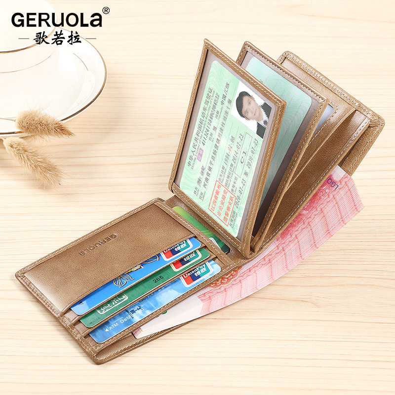 驾驶证男士短款真皮多功能软钱包 歌若拉箱包钱包