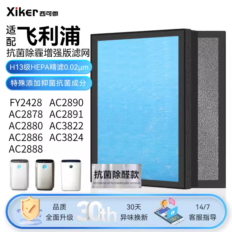 适配飞利浦净化器FY2428过滤网AC2890/2878/2891/3824/2886过滤芯-图0