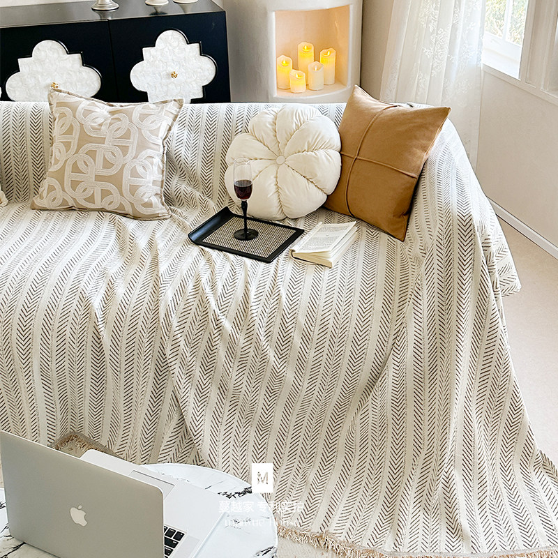 蔓越家 中古斜纹 沙发盖布客厅沙发套罩巾坐垫子沙发巾全包一片式,淘宝优惠券,粉丝福利购,淘宝优惠卷