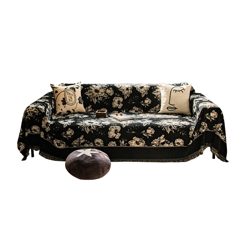 蔓越家 暗香 法式中古花卉一片式沙发巾盖巾沙发套罩整张全盖盖毯,淘宝优惠券,粉丝福利购,淘宝优惠卷